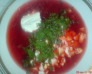 Борщ красный холодный