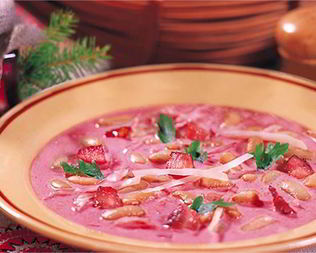 Борщ с фасолью и капустой