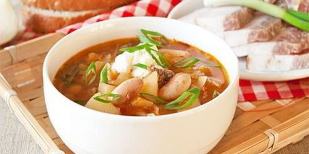 Рецепт борща с фасолью