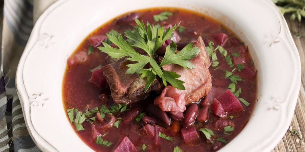 Рецепт борща с грибами и фасолью в мультиварке