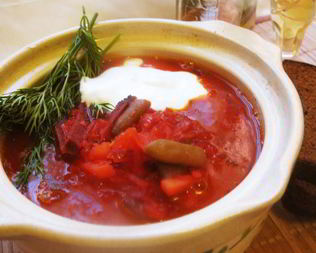 Борщ с грибами