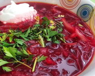 Борщ с хрустящей капустой