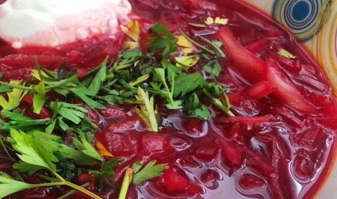 Борщ с хрустящей капустой