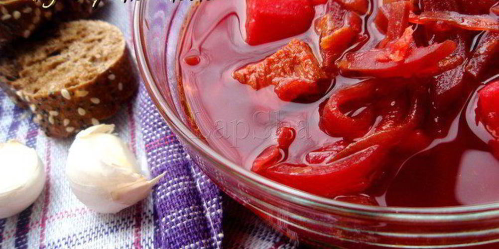 Рецепт борща с копчеными ребрышками