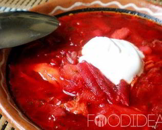 Борщ с маринованной свеклой