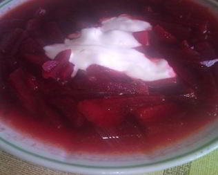 Борщ с вареной свеклой