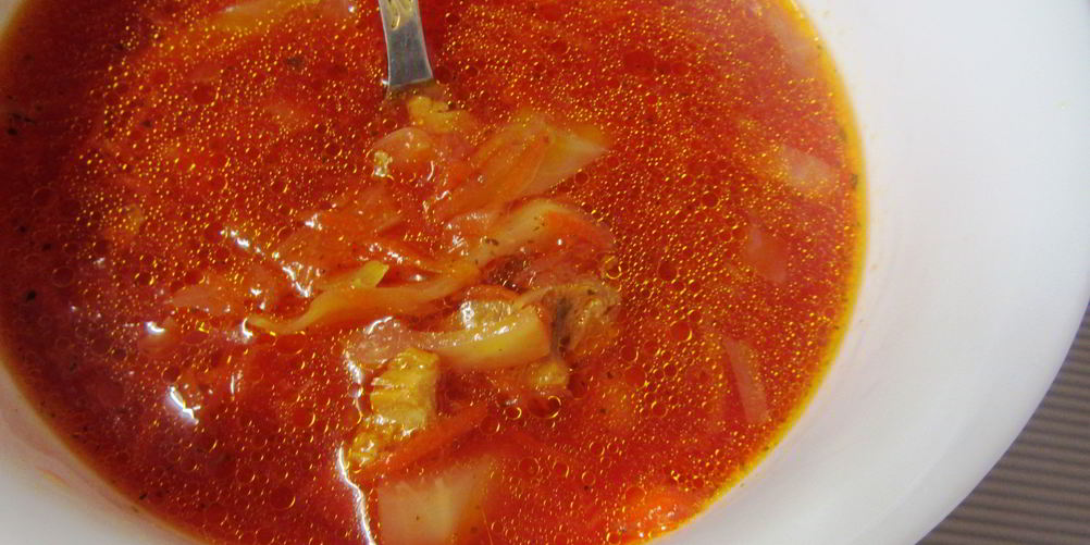 Рецепт борща со сметаной и зеленью