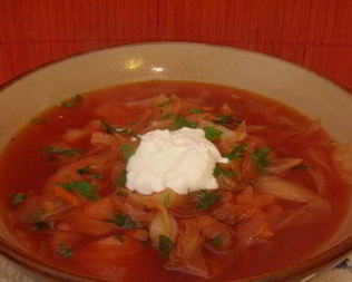 Красный борщ постный