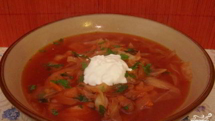 Красный борщ постный