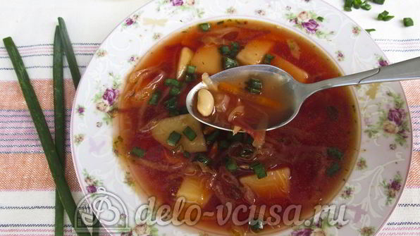 красный борщ с фасолью