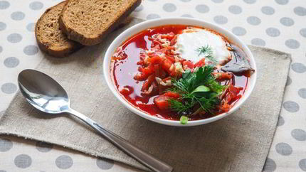 Легкий борщ с курицей