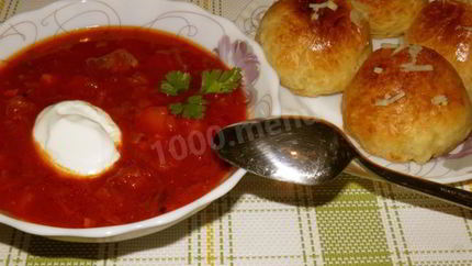 Настоящий украинский борщ с пампушками