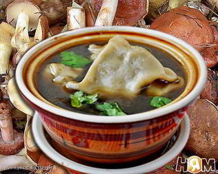 Бульон с грибными ушками