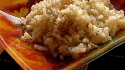 Бурый рис на курином бульоне