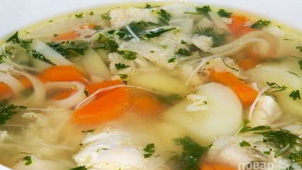 Картофельный суп на курином бульоне