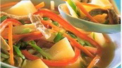 Китайский бульон с картофелем и свининой