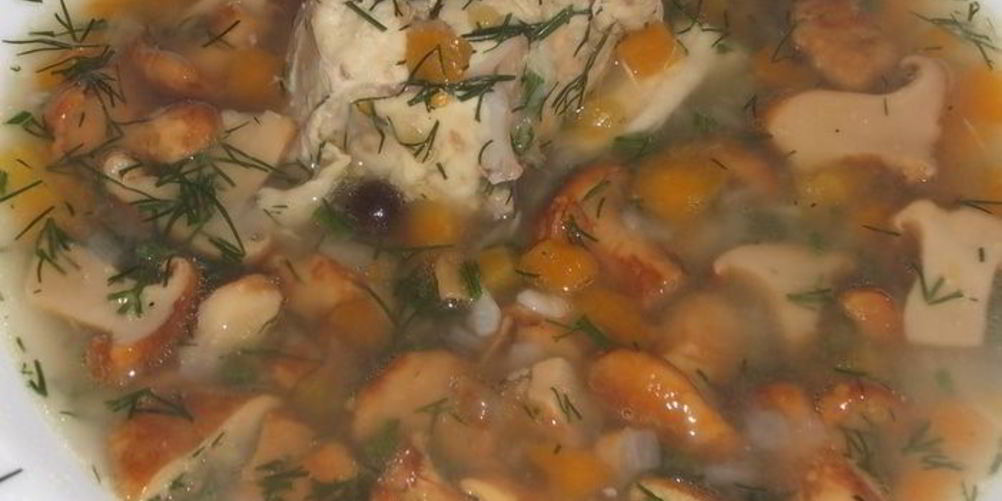 Рецепт лисичек с курицей в бульоне