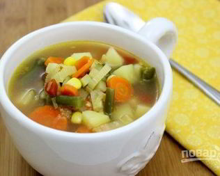 Суп на овощном бульоне