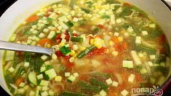 суп на овощном бульоне