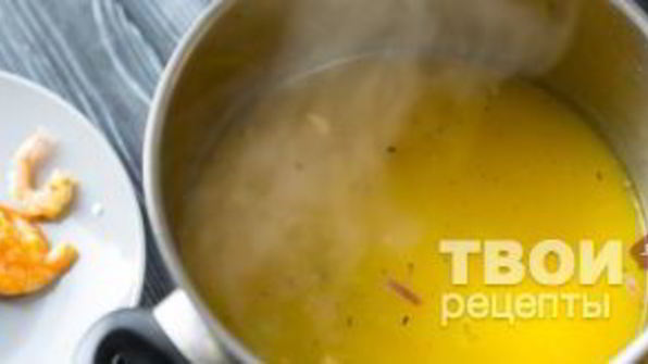 тыквенный суп с бульоном и крупами