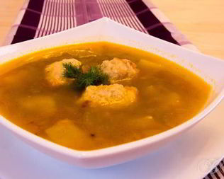 Домашний гречневый суп с фрикадельками