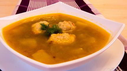 Домашний гречневый суп с фрикадельками