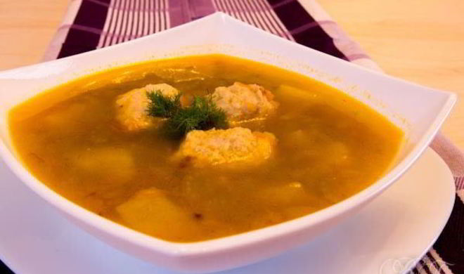 Домашний гречневый суп с фрикадельками