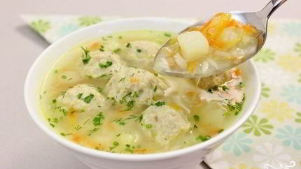 Домашний суп с фрикадельками