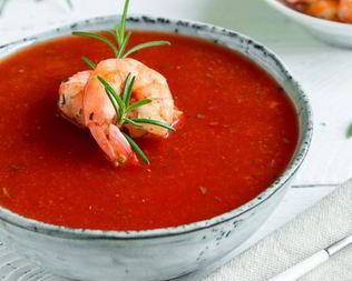 Гаспачо с креветками