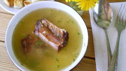 Гороховый суп с копченостями в мультиварке