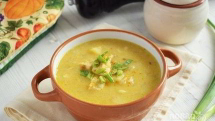 Гороховый суп с курицей на кокосовом молоке