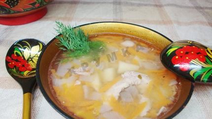 Гороховый суп с курицей в мультиварке