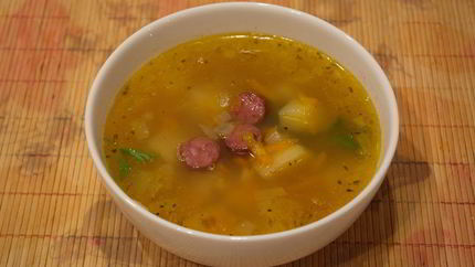 Гороховый суп с охотничими колбасками