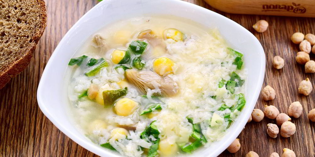 Рецепт супа из шпината и бараньего гороха