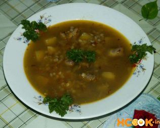 Гречневый суп с печенью