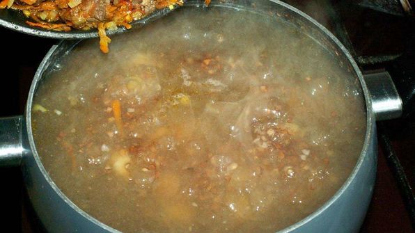 гречневый суп с печенью