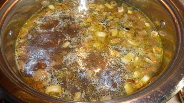 грибной суп из трех видов грибов