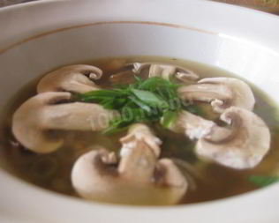 Грибной суп с курицей из шампиньонов