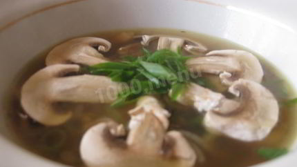 Грибной суп с курицей из шампиньонов