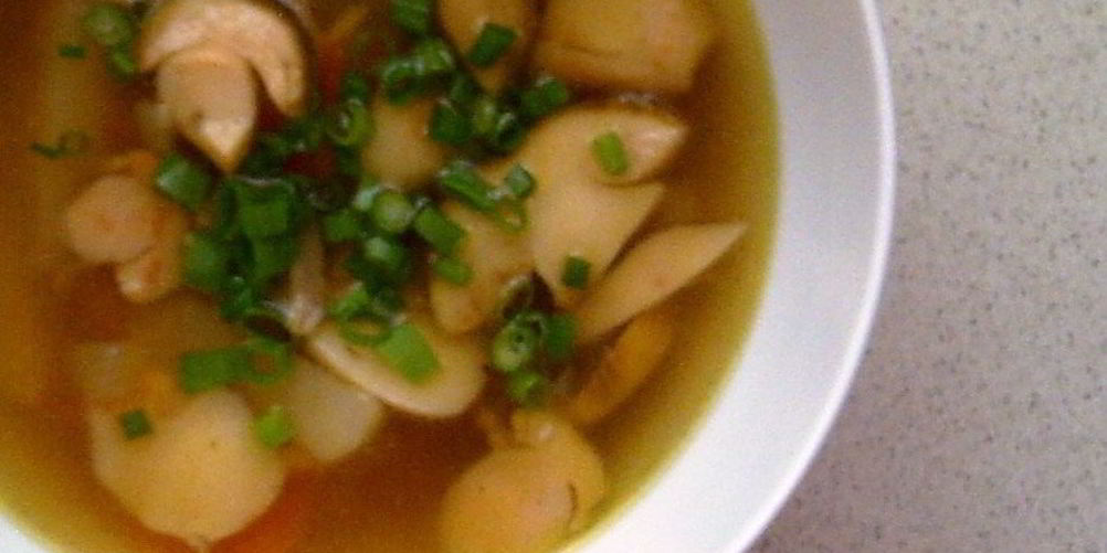 Рецепт грибного супа с зеленью