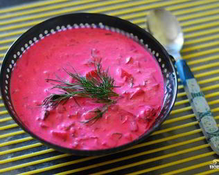 Холодник со свеклой на кефире