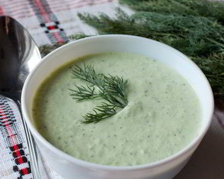 Холодный сливочный суп из огурца