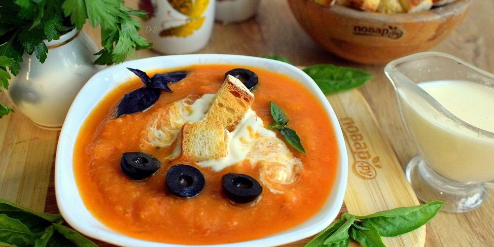 Рецепт холодного супа из кабачковой икры