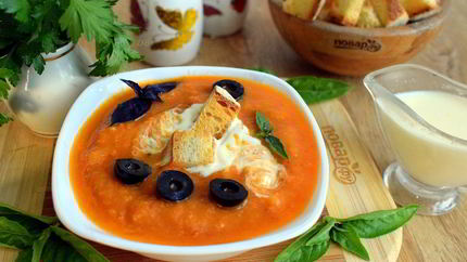 Холодный суп из кабачковой икры