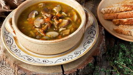 Холодный суп из лесных грибов