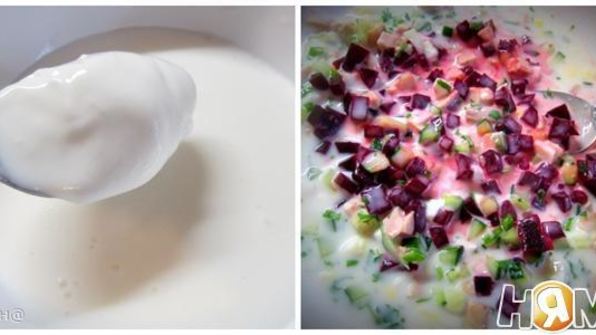 летний холодный суп со свеклой