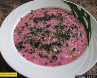 Свекольник на кефире классический холодный суп