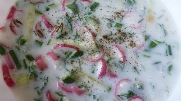 легкая окрошка с тунцом