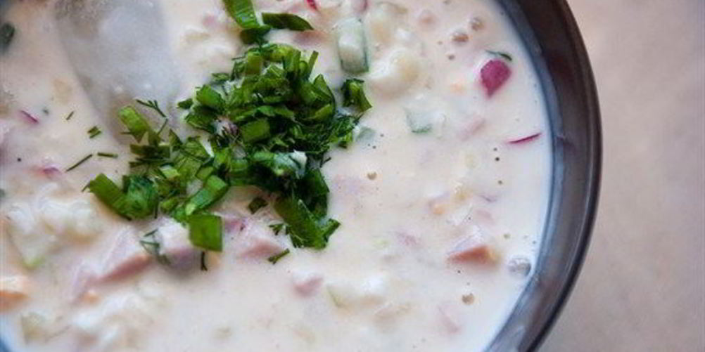 Рецепт окрошки кефирной