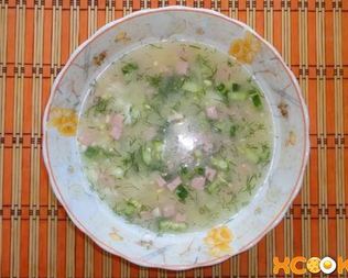 Окрошка на бульоне